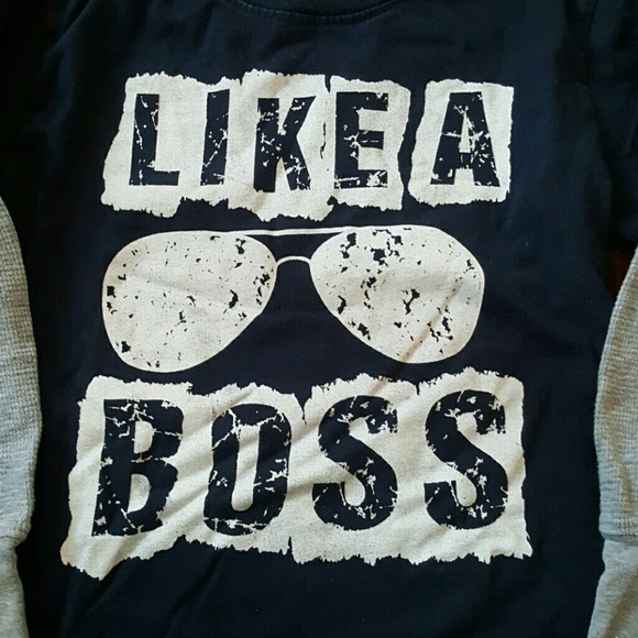 Boys Long Sleeve Graphic Tee. Navy. Size M/6 - Picture 2 of 5